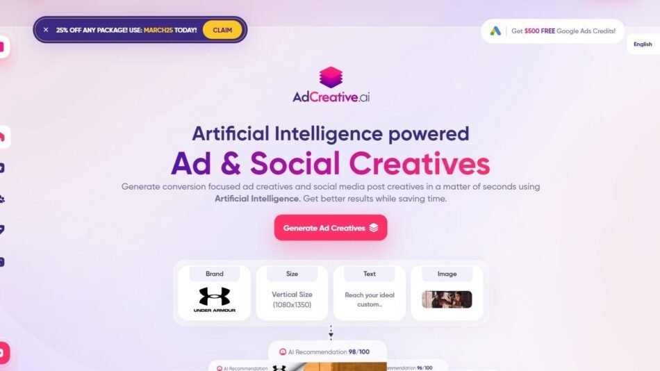 AdCreative.ai is a platform that uses artificial intelligence to help users create visually appealing and effective advertisements for their businesses.
