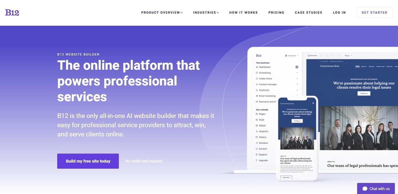 B12 is an AI Website Builder designed to help professional service providers attract