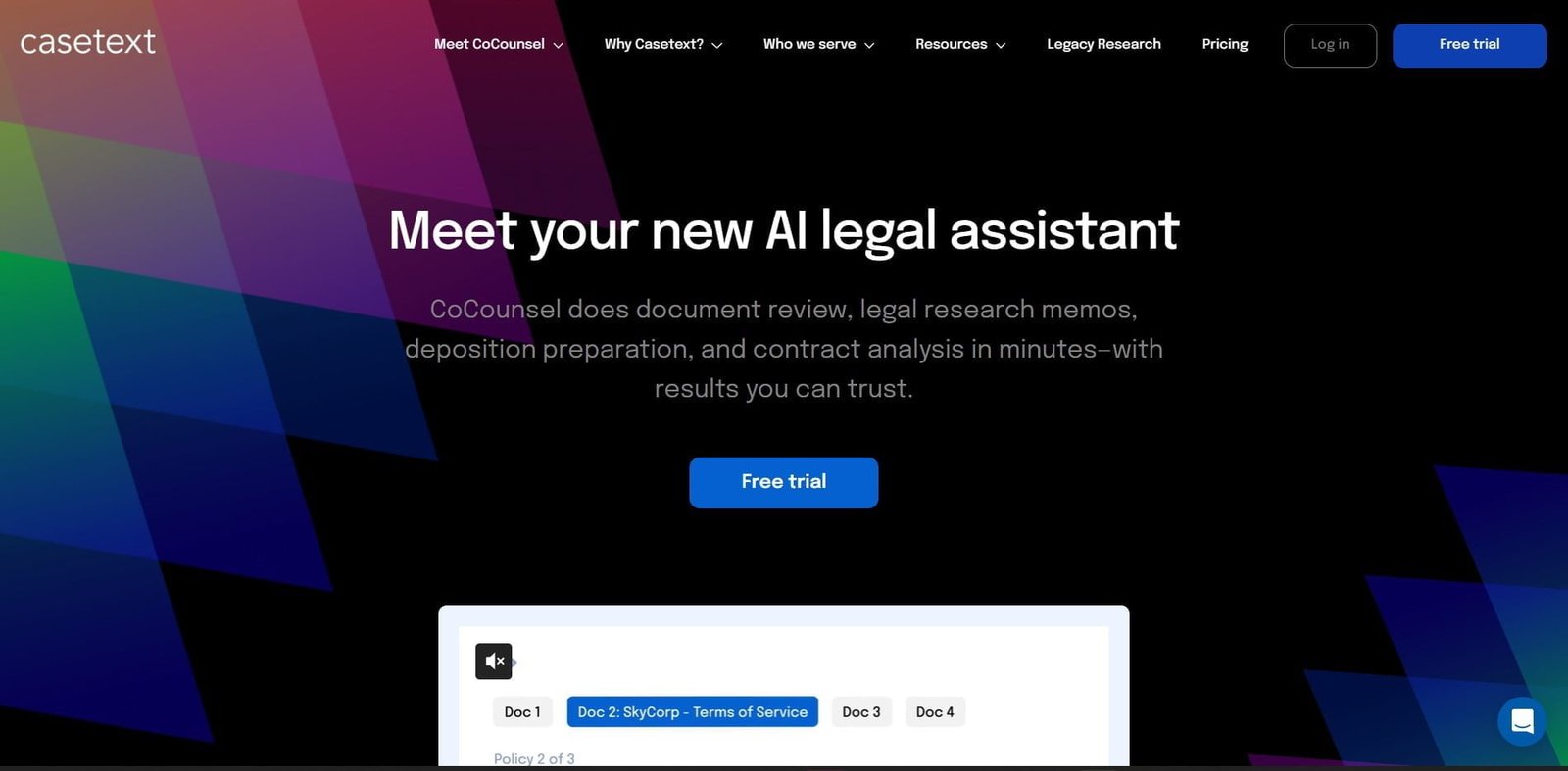 CaseText is an AI law and legal assistant powered by GPT-4. It streamlines legal research