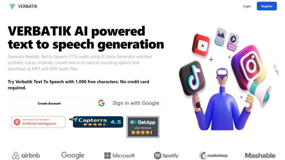 Verbataik is an AI- powered text-to-speech generation AI tool with a library of over 600+ AI TTS voices in 142 languages and accents.
