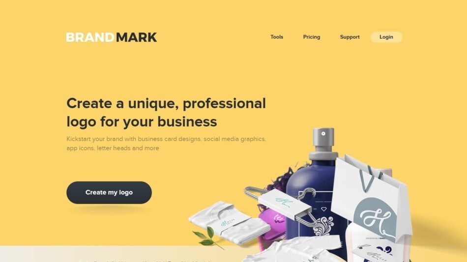 Brandmark is a logo AI design tool that enables users to create logos and branding assets such as business card designs