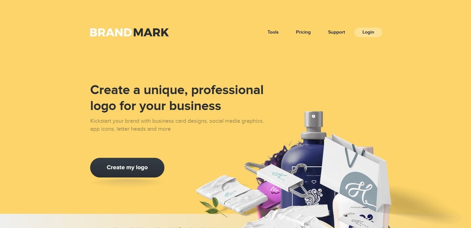 Brandmark is a logo AI design tool that enables users to create logos and branding assets such as business card designs