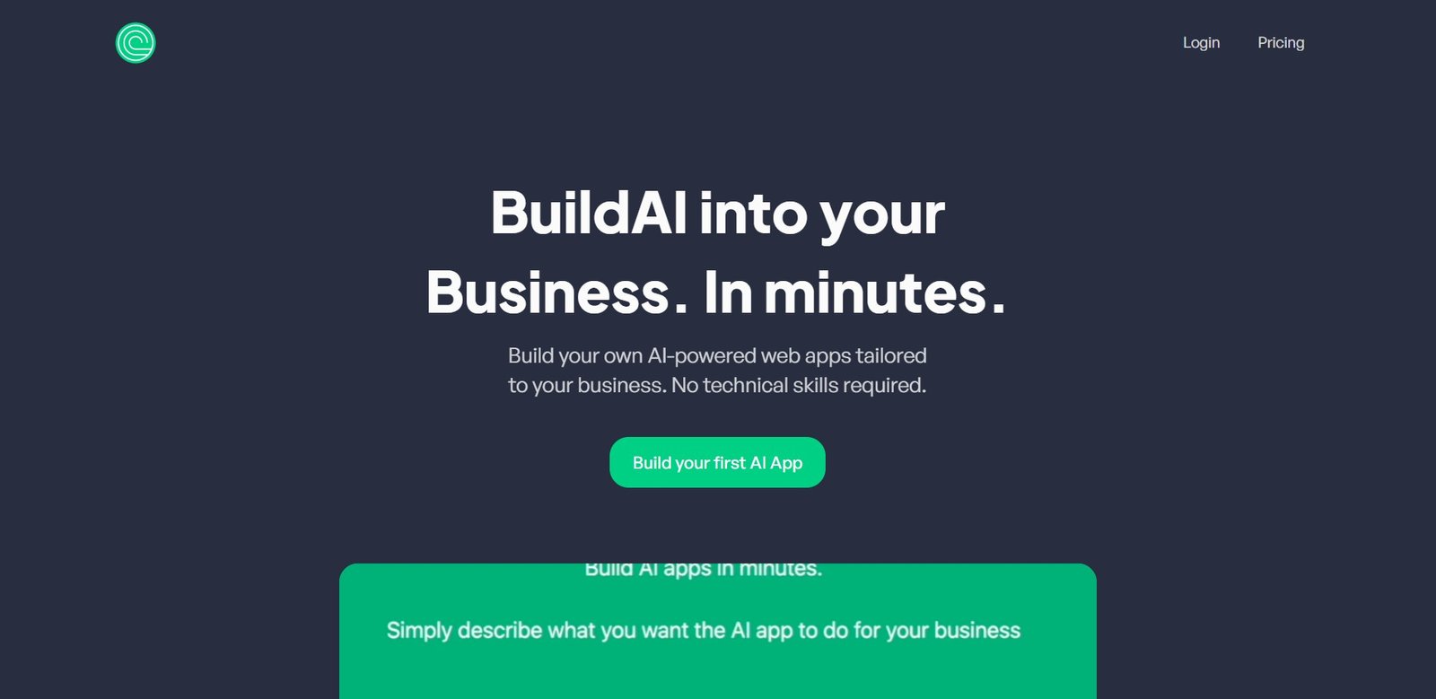 BuildAI is an AI no-code platform that allows businesses to create AI-powered web apps without the need for technical expertise