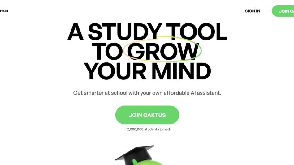 Caktus is an AI educational tool offering personalized support for coursework