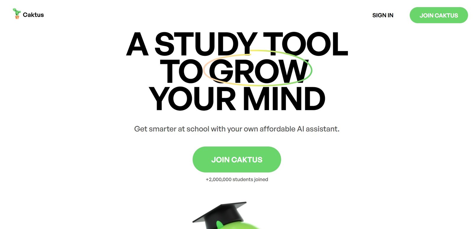 Caktus is an AI educational tool offering personalized support for coursework