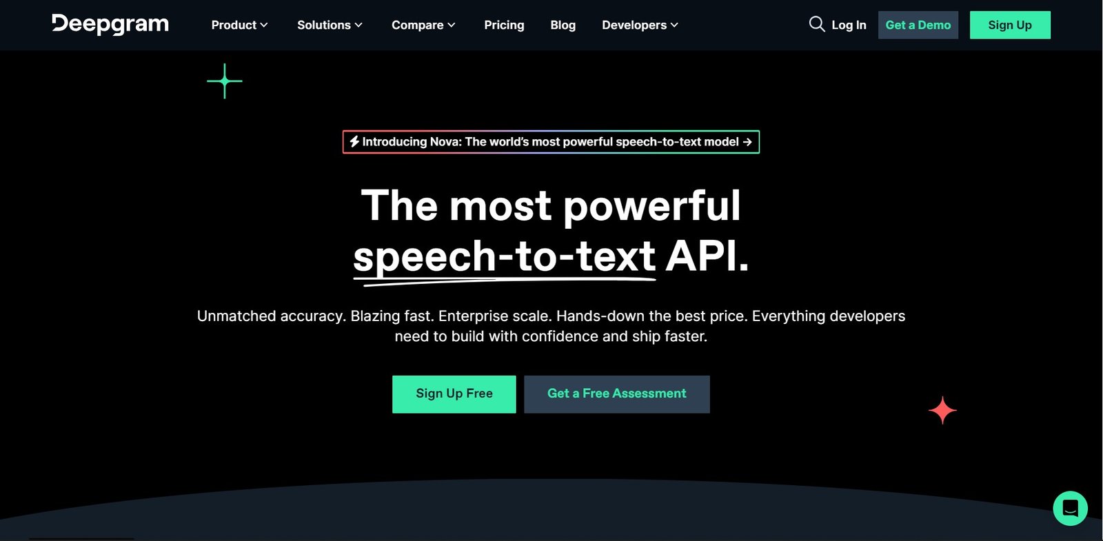 DeepGram is a powerful AI platform with API for fast