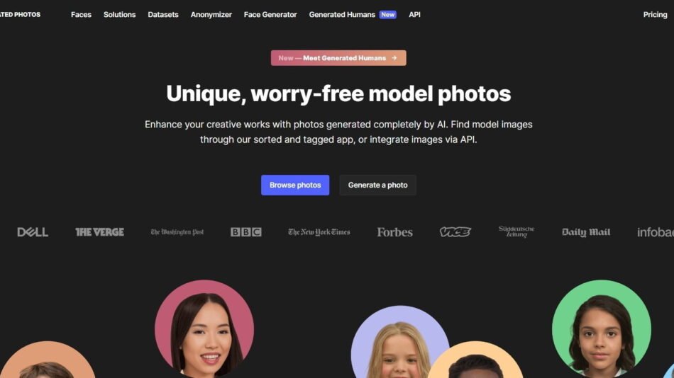 Generated Photos is a web-based application that uses AI to create unique and worry-free model photos. Users can find model images through the sorted and tagged app