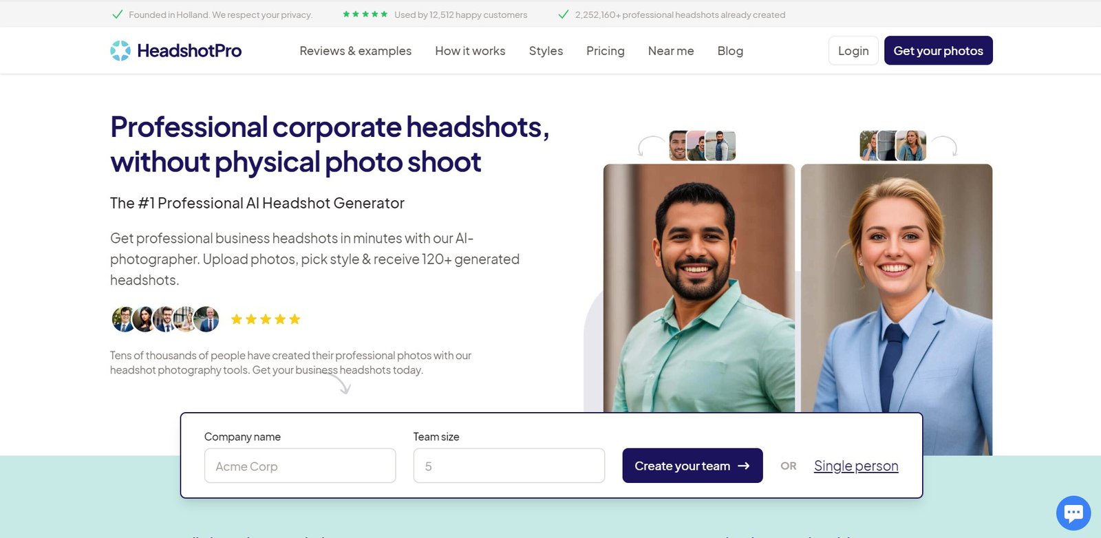 HeadShotPro is an AI photo editor providing high-quality corporate headshots. Explore its features