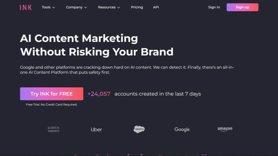 INK is an AI content marketing tool combined with AI writing