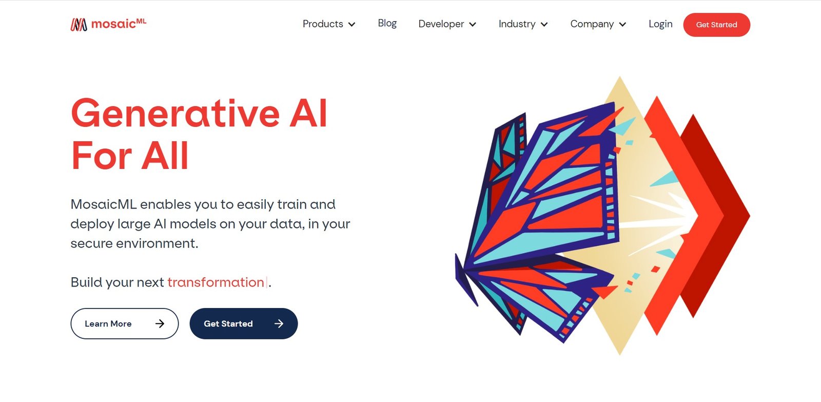 MosaicML is an AI platform that specializes in the training and deployment of large AI models on your data