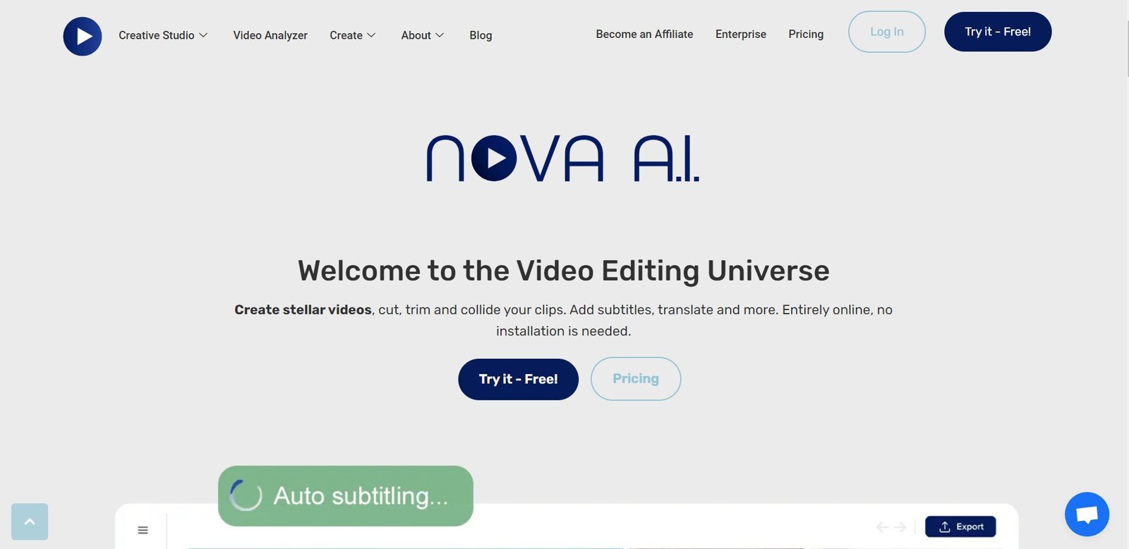 Nova is an AI video tool that creates amazing videos