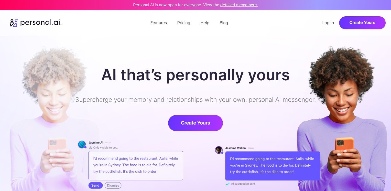 Personal AI provides users with a personalized experience to collaborate