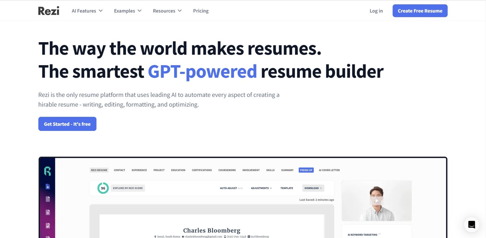 Rezi is an AI-powered resume builder designed to help job seekers create professional