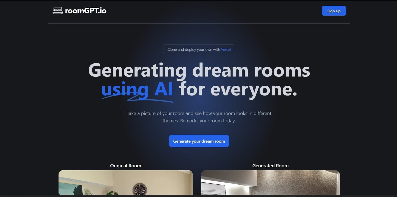 RoomGPT is an interior AI tool that allows users to click a picture of their room and redesign it with different themes