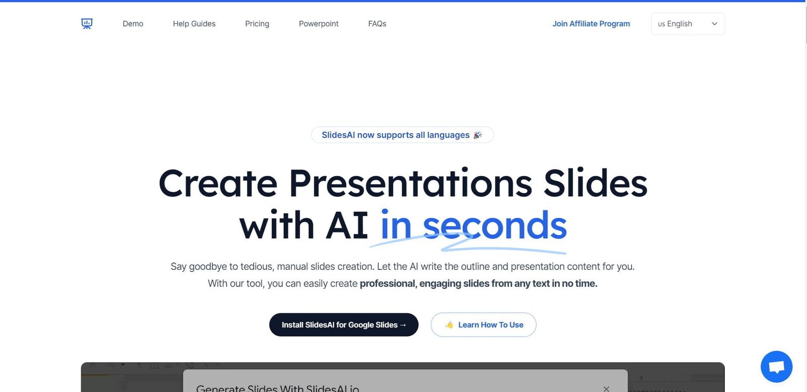 SlidesAI is an AI PowerPoint presentation tool designed to work seamlessly with Google Slides. It automates the process of creating presentations