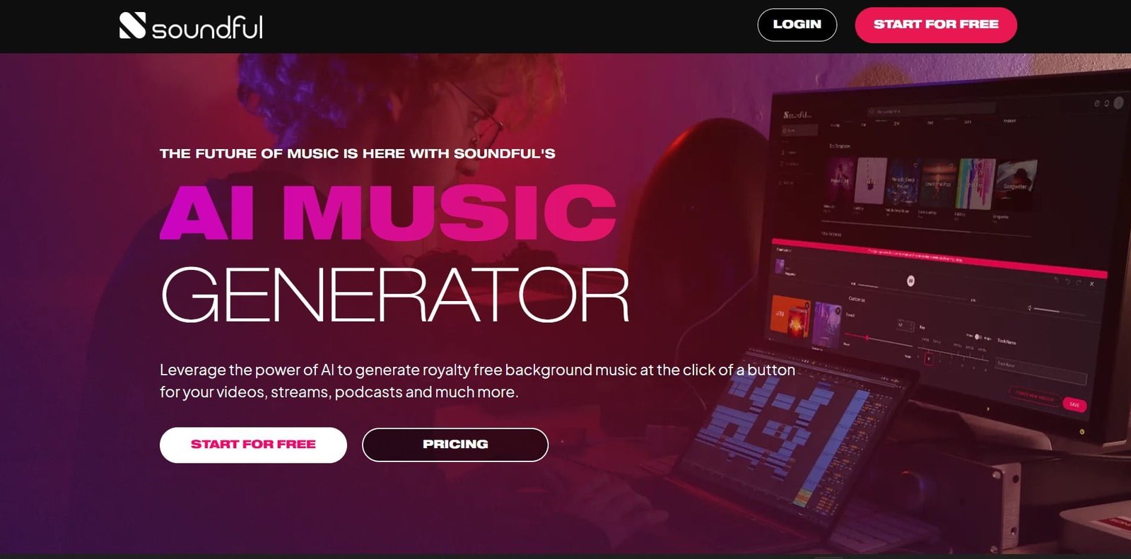 Soundful is an innovative AI music generator to create royalty-free music without copyright issues or overpaying for music licenses