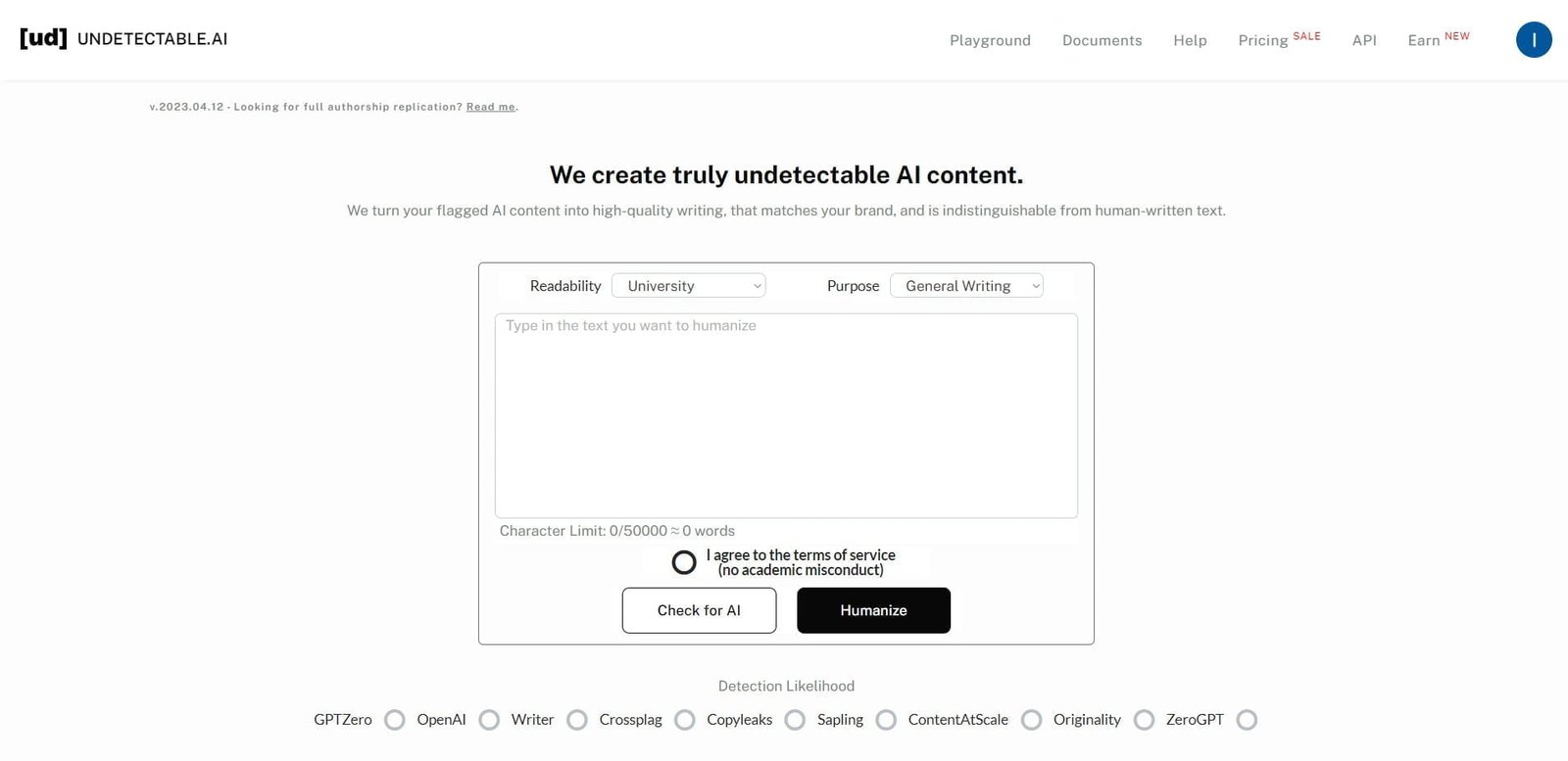 UndetectableAI is a AI-powered paraphrasing tool designed to transform AI-generated content into high-quality human written text.
