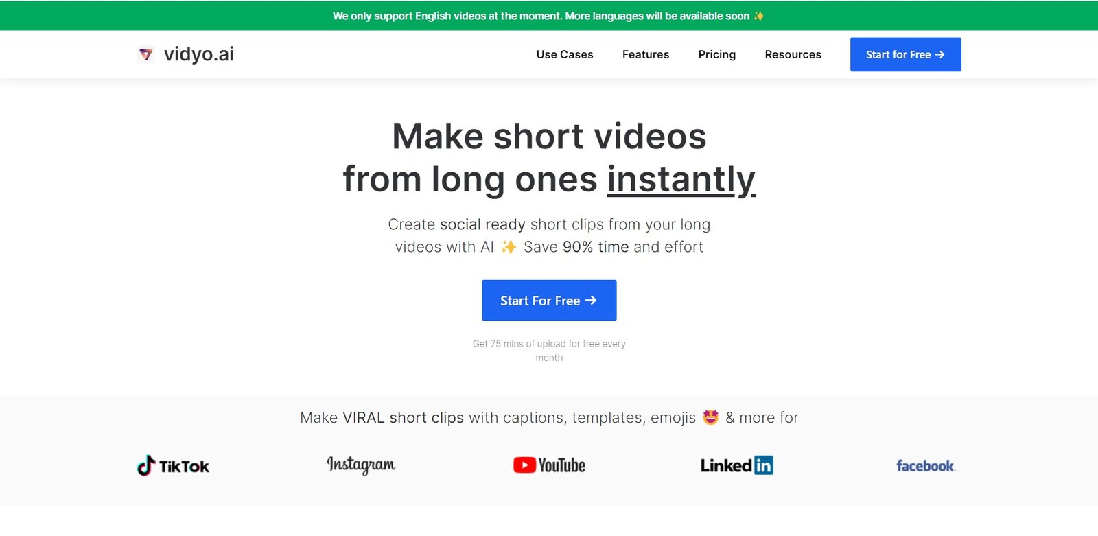 Vidyo is an AI-powered video editing platform that simplifies content repurposing for creators